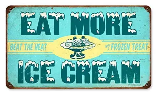 Metal Signs Retro Ice Cream Tin Sign 12