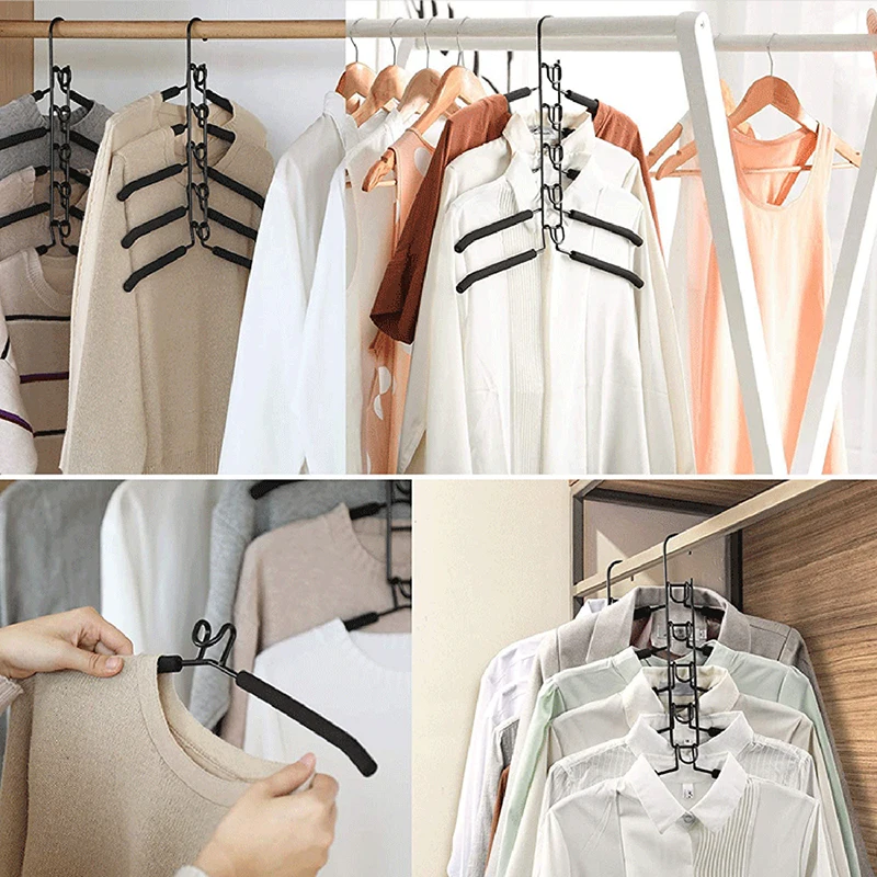 Five-layer Detachable Foam For Home Space-saving Storage Clothes Hanging Support Non-slip One-piece Clothes Hanger