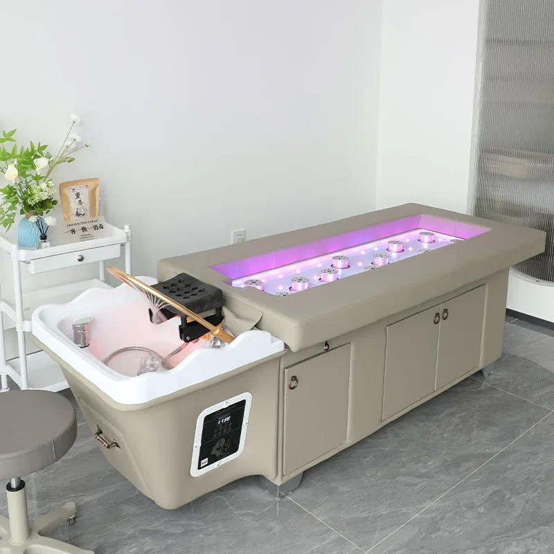 Thai Massage Shampoo Bed Japanese Head Spa Equipment Salon Furniture Professional Massage Shampoo Bed Moxibustion Hot Compress