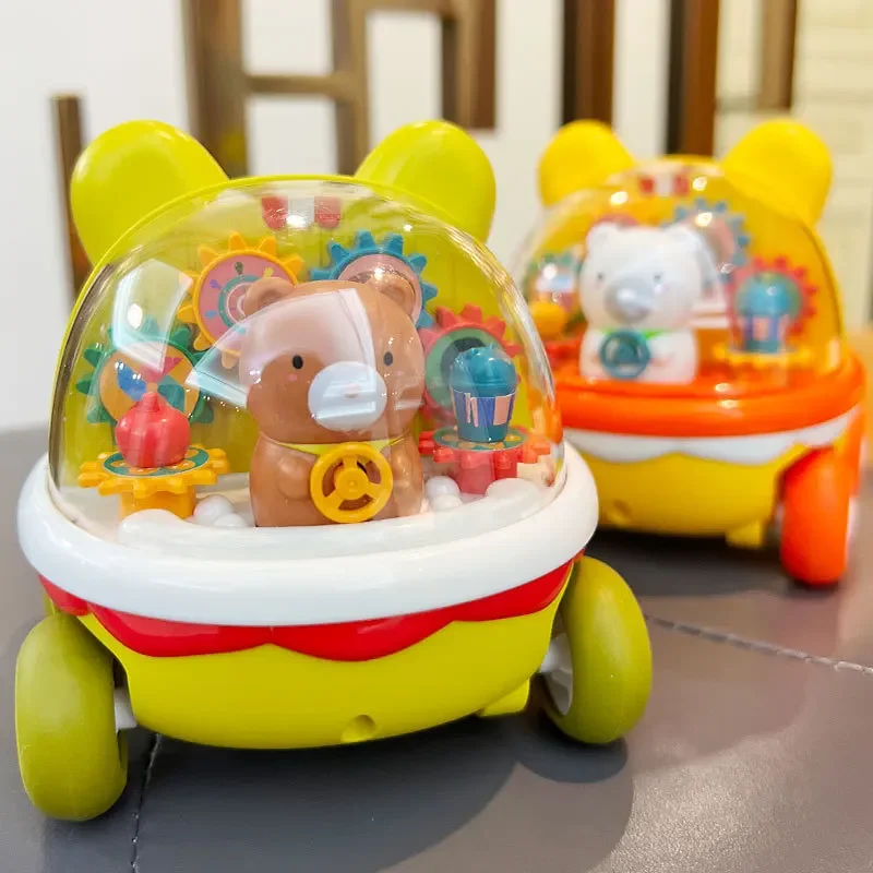 

Головоломка-шестерня, устойчивая к падению мультяшная машина для мальчиков и девочек, автомобильные игрушки, подарок, батарея не требуется, детский медведь, инерция