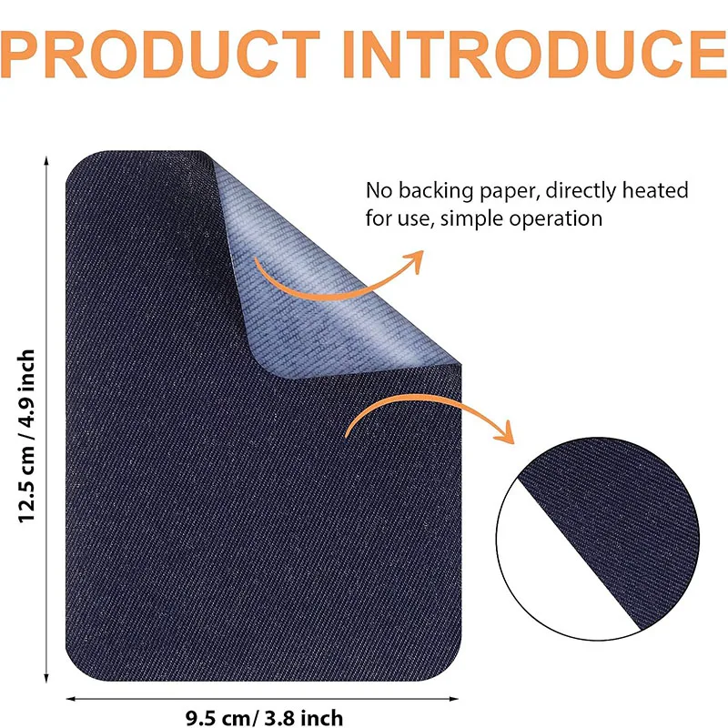 4 قطعة النسيج الحديد على بقع 12.5x9.5 سنتيمتر الخياطة على بقع الحديد على رقعة قطنية ذاتية اللصق للملابس DIY بها بنفسك جان إصلاح ديكور #3