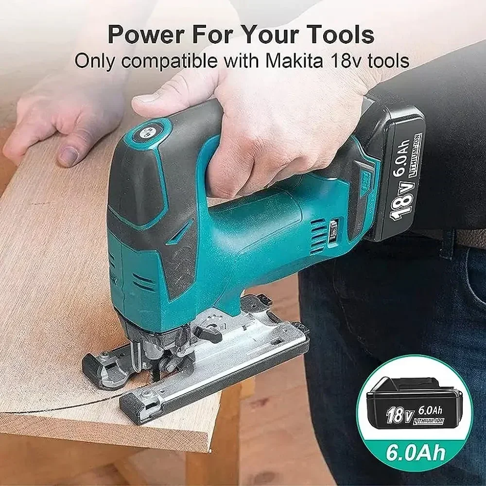 6000mAh สําหรับ Makita 18V แบตเตอรี่ชาร์จแบตเตอรี่ 18V Makita พร้อม LED เปลี่ยน Li-Ion LXT BL1830 BL1860 BL1850