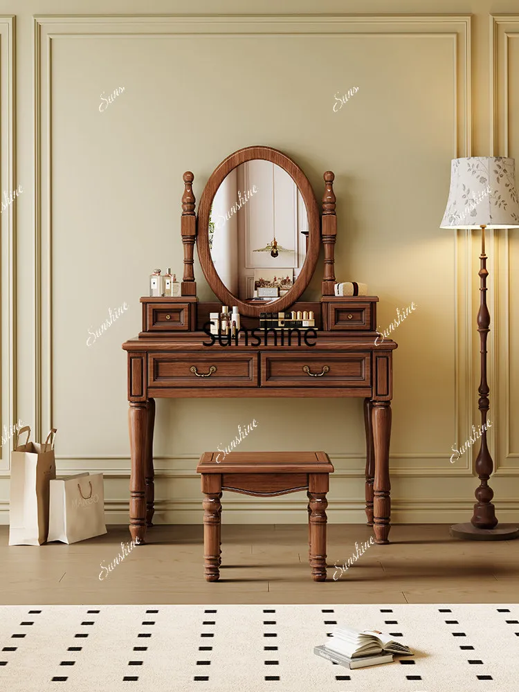 American retro solid wood dresser bedroom makeup table