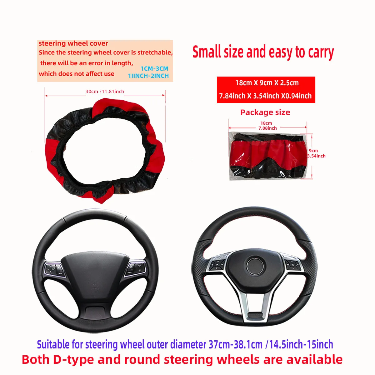 100% Wear resistant Leather Universal Car Steering-wheel Cover 36CM-39CM Car-styling Sport Auto Steering Wheel Covers Anti-Slip