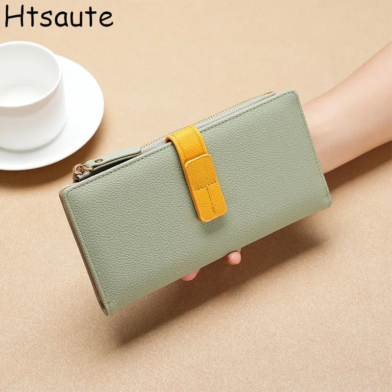 Candy Color Bags Women Wallet Zipper Handle Phone Case Long Section Money Pocket Pouch Handbag Women's Purse Card Holders