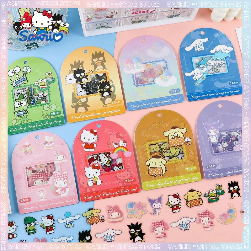 

10pcs Sanrio Stationary Stickers Packs Pvc Waterproof Kawaii Sticker Stationery Material Wholesale