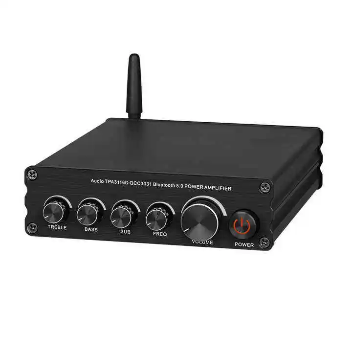 3-Channel Mini Hi-Fi Stereo Class D Power Amplifier 50Wx2 Bass Treble Control for Home Theater Subwoofer Speaker