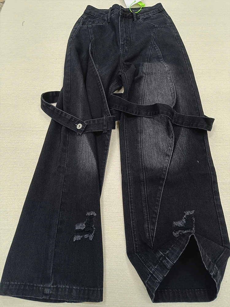 

Heavy Stitching American Sle Wide Leg Jeans Women's Autumn Winter Vintage Loose Small ence Design Straight Cut Trousers