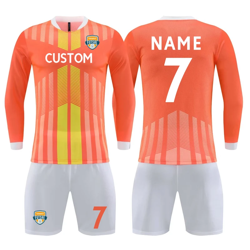 Men\'s Adult Soccer Goalkeeper Jersey Professional Goalie Uniform Football Long Sleeve Kit Set Customized Children Maillot