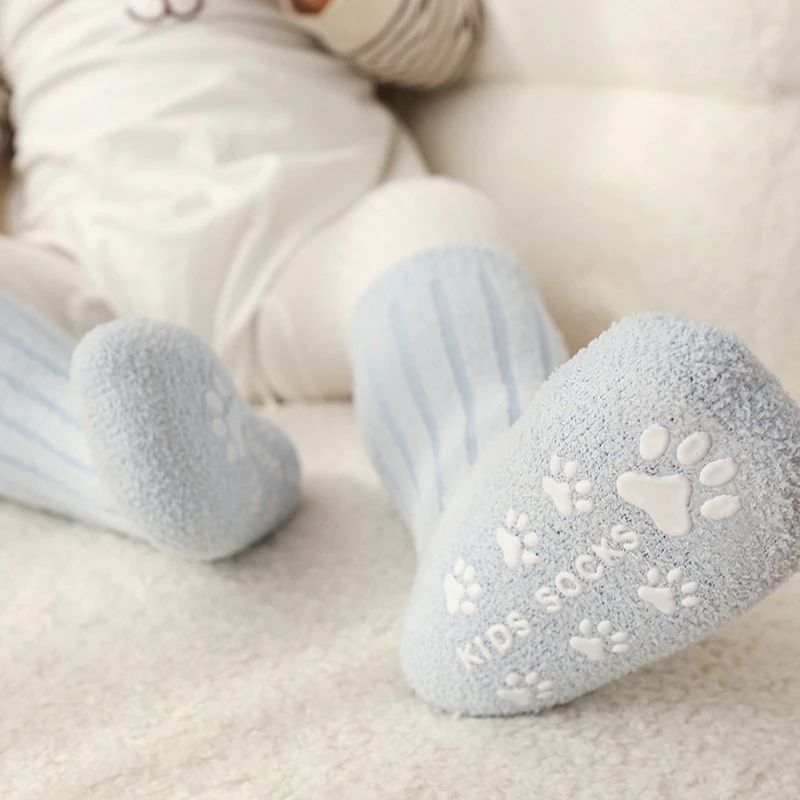 الشتاء الأطفال الجوارب عدم الانزلاق الطفل عالية جوارب أنبوبية الدافئة أفخم رشاقته طفل الفتيان الفتيات الأوسط جورب أنبوبي ل 0-4 سنوات