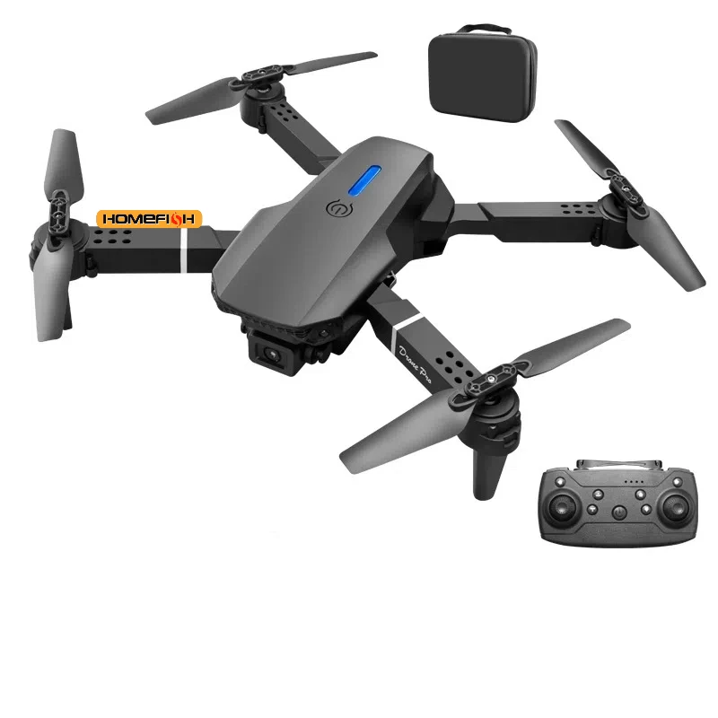 Drone FPV pliable E88 avec caméra WiFi, maintien d'altitude, quadrirotor télécommandé-Drone professionnel de photographie aérienne HD