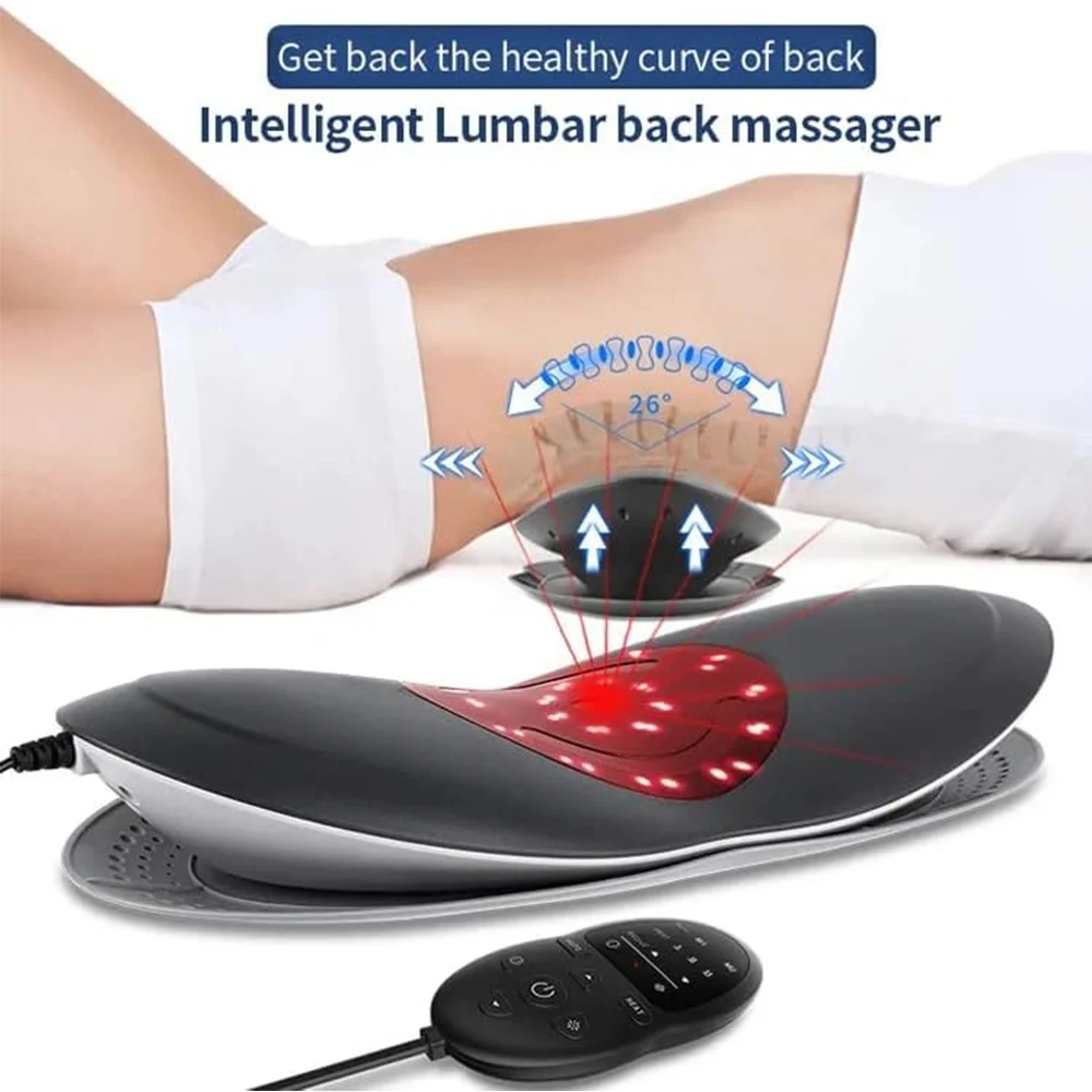 Intelligent Electric Vibrating Air Pressure Lumbar Massager, Low Back Pain Massage Muscle Relaxation Waist Massage Device