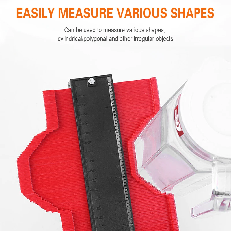12/14/25cm Precision Contour Gauge Plastic Profile Copy Contour Gauges Standard Woodcut Tiling Tool Profile Measuring Tools