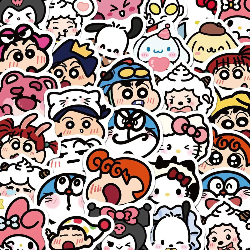 80Pcs Crayon Shin-Chan Cartoon Waterproof Stickers Kawaii Emoji Suitcase Decoration Waterproof Stickers Diy Girl Gifts Kids Toys