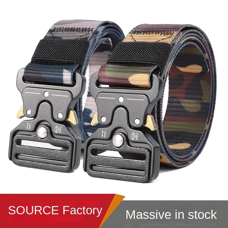 

115cm 125cm 135cm - Men‘s Belts Outdoor Training Canvas Waistband Camouflage Metal automatic buckle Waist Strap belts for Women