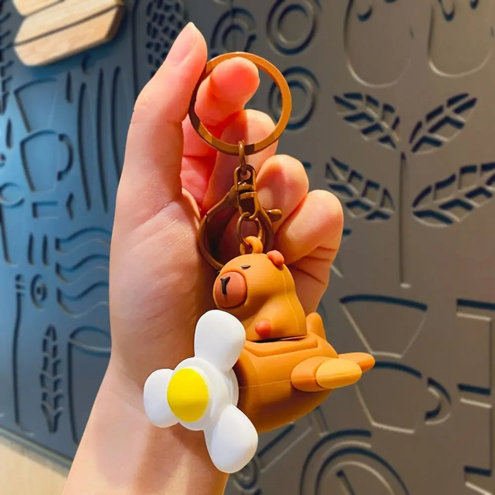 Cartoon Capibala Capybara Keychain Happy Spin Aircraft Propeller Capybara Keyring Funny Jewelry Gift