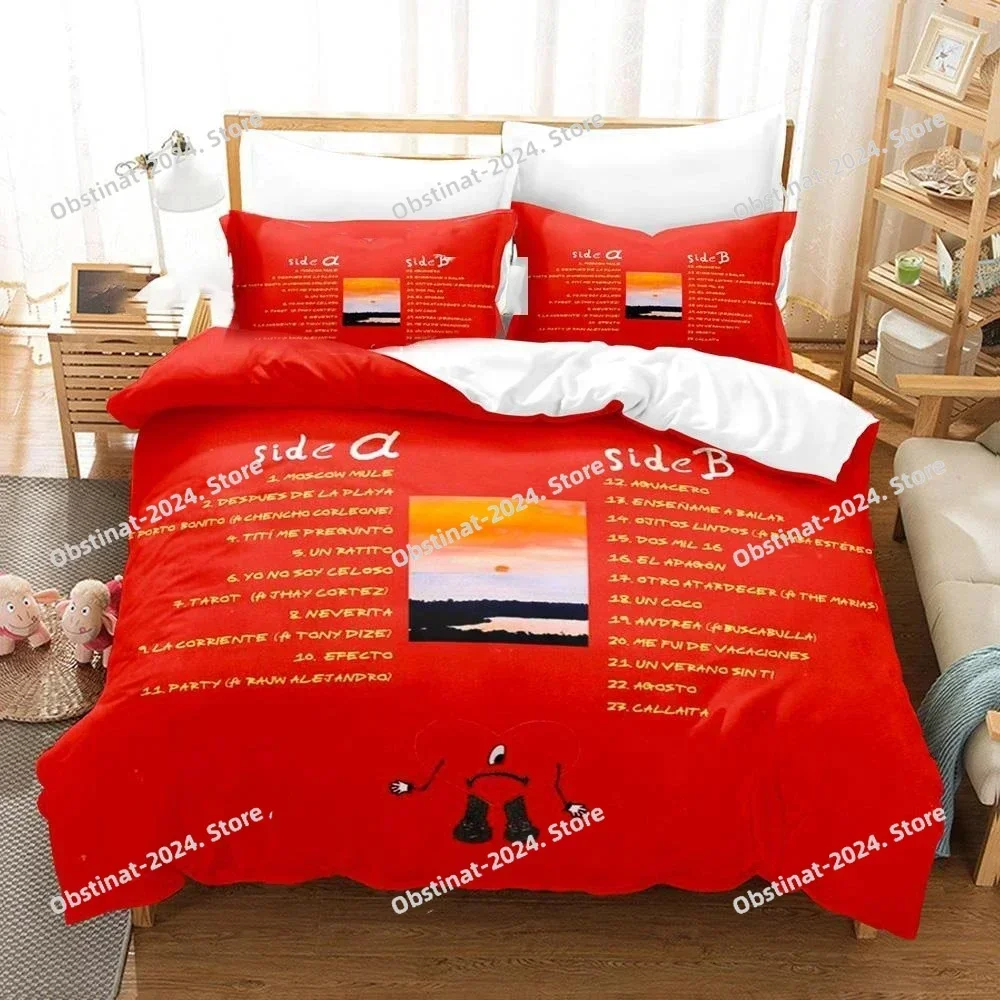 

Fashion Top 3D Printed Bad Bunny Bedding Set Boys Girls Twin Queen Size UN VERANO SIN TI Duvet Cover Pillowcase Bed Kids Adult