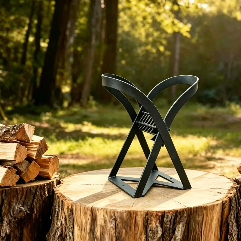 Steel Log Splitter, manual wood splitter for home and outdoor camping, easy to split firewood