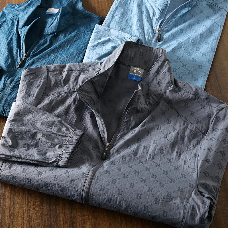 

Profional Outdoor Quali Ultra-light Breathable Waterproof Spring Summer Men's Sun Protection Stand Collar Versatile Jaet