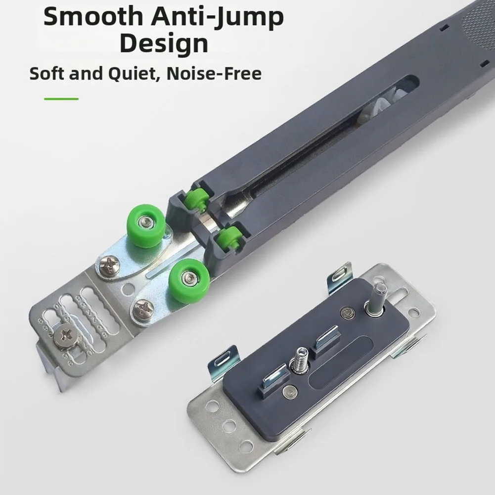 Recessed Door Pulley System with Damping Function for Sliding Pocket Doors in For Closets Cabinets Cupboards and Wardrobes