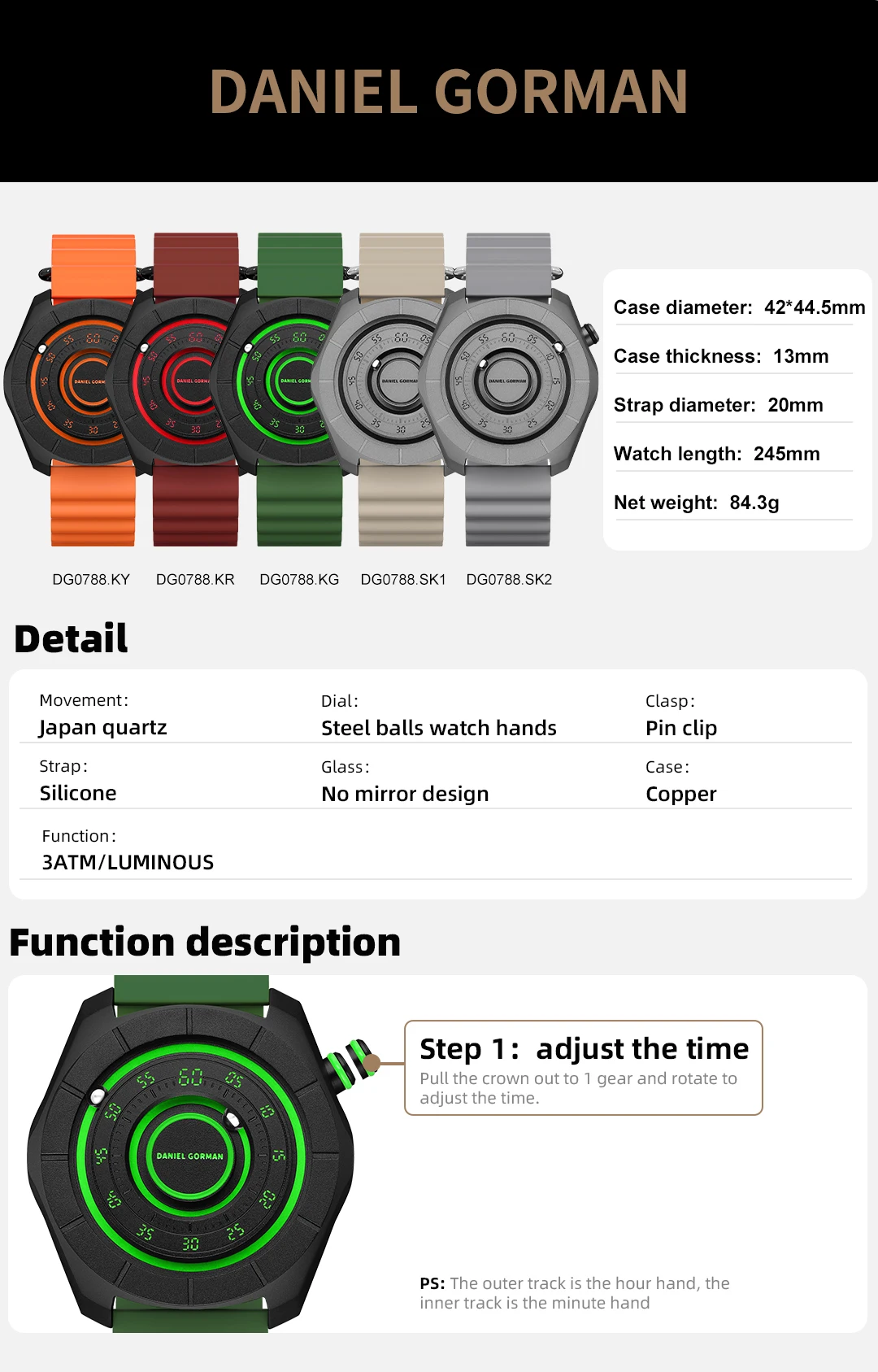 

Мне очень нравятся часы Daniel Gorman: кварцевые, с креативным скроллирующим указателем, магнитным механизмом, наручные часы Relogio Masculino.