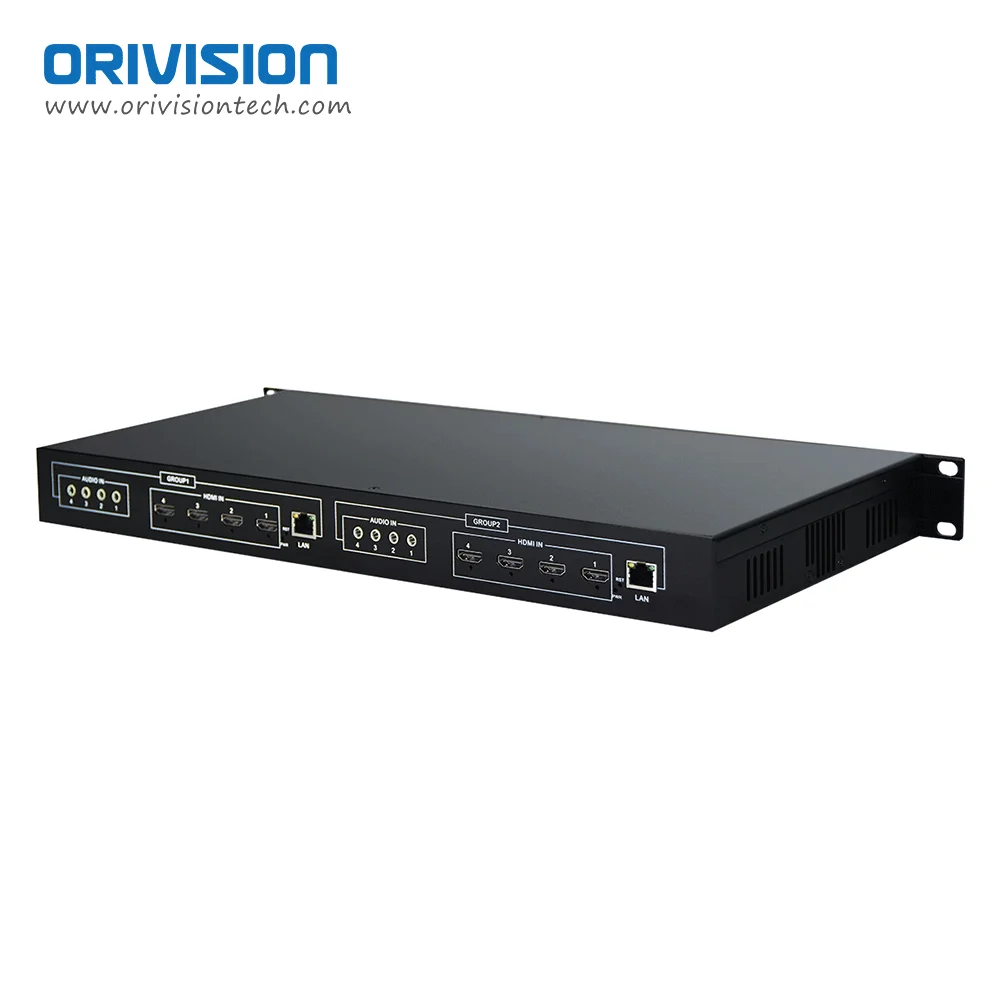 8 Channel HDMI Encoder 4K H265 HEVC H264  Live Streaming Video Encoder with UDP HLS RTMP RTSP SRT ONVIF