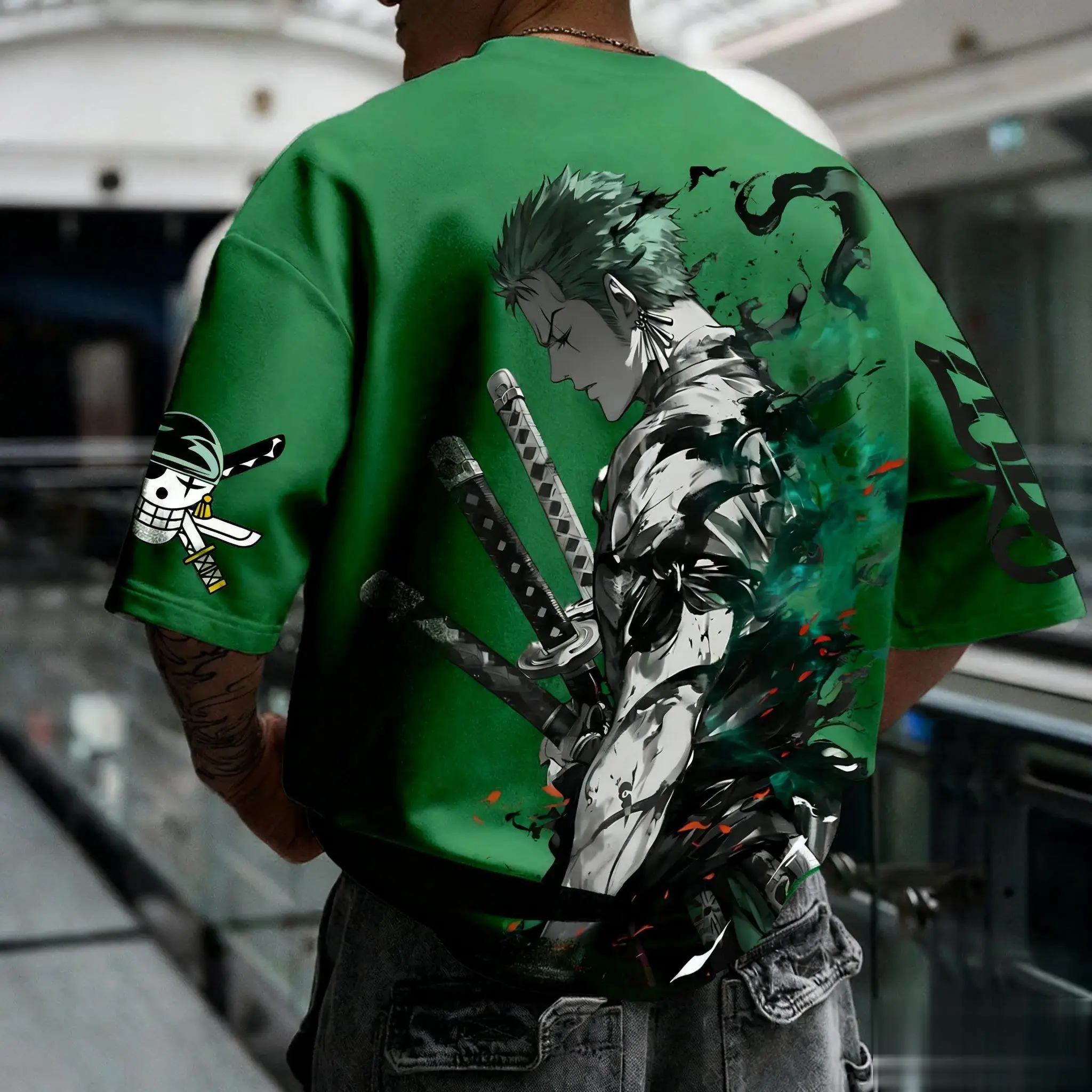 Anime uma peça zoro gráfico camiseta das mulheres dos homens oversized casual manga curta camisetas streetwear moda 2025 verão y2k roupas