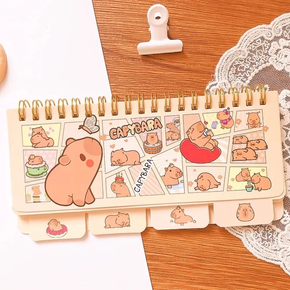 Memo Note Kawaii Capybara Notebook Color Page Portable Small Notepad Cute Cartoon Mini Writing Pad Office