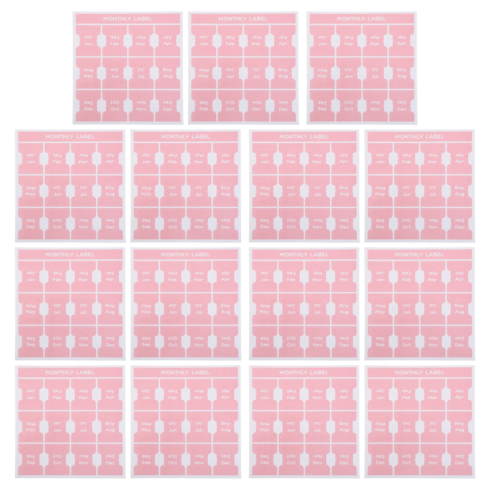 

15 Sheets Monthly Planner Tabs Sticker Set Decorative Adhesive Index Tabs for Planners Study Office Journal Calendar