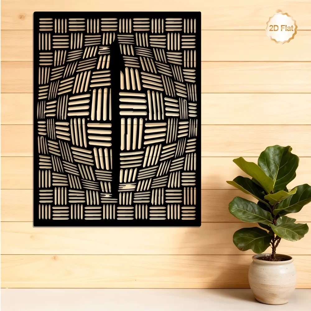 CIFBUY Iron Wall Art Decor Abstract Geometric Metal Sculpture Indoor Outdoor Flat Wall Decor for Living Room Bedroom Entryway