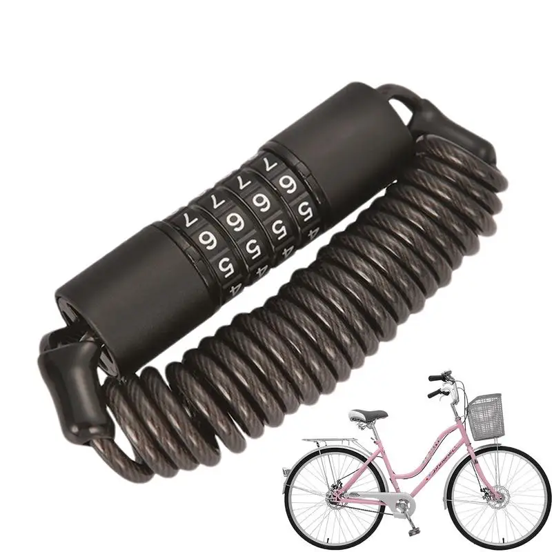 Замок для велосипедных шлемов, противоугонный замок для мотоцикла, мини-пароль, 4-значные кабельные замки, 59 дюймов, портативный замок для мотоциклетных шлемов на велосипеде Замок для велосипедных шлемов, противоугонный замок для мотоцикла, мини-пароль, 4-значные кабельные замки, 59 дюймов, портативный замок для мотоциклетных шлемов на велосипеде