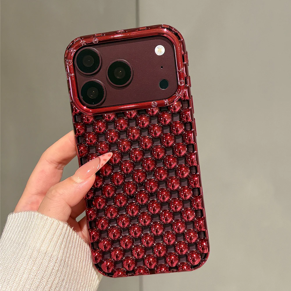 Matte Silberne Hohle Perlen Handyhülle für iPhone 13 14 15 16 17 18 Pro Max 17 Air Sommer Wärmeableitende Rückseite – Detail 30