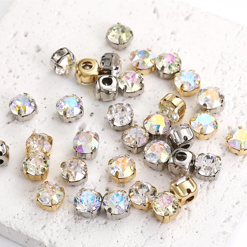 10pcs High-Quality Glass Crystal With Claw Glitter Rhinestone DIY Clothing Accessories Glass Beads For Jewelry Decoration Stones