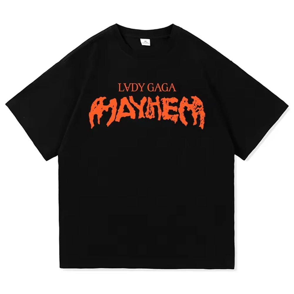Lady Gaga Mayhem New Album Tee Shirt Homme New in Top Tees Men Clothing short sleeve Round Neck Printing Pullover T-Shirt 50513 image 3
