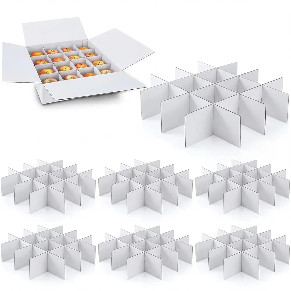 

8 Set Moving Box Divider Kits 13 x 13 x 3 Inch Shipping Cardboard Packing Dividers for Fruit Separation Glass Inserts Moving