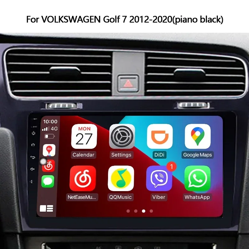 Idoing Android Car Radio GPS Multimedia Player For VOLKSWAGEN Golf 7 2012-2020(piano black) 4G+64G Head Unit Plug And Play 2.5D