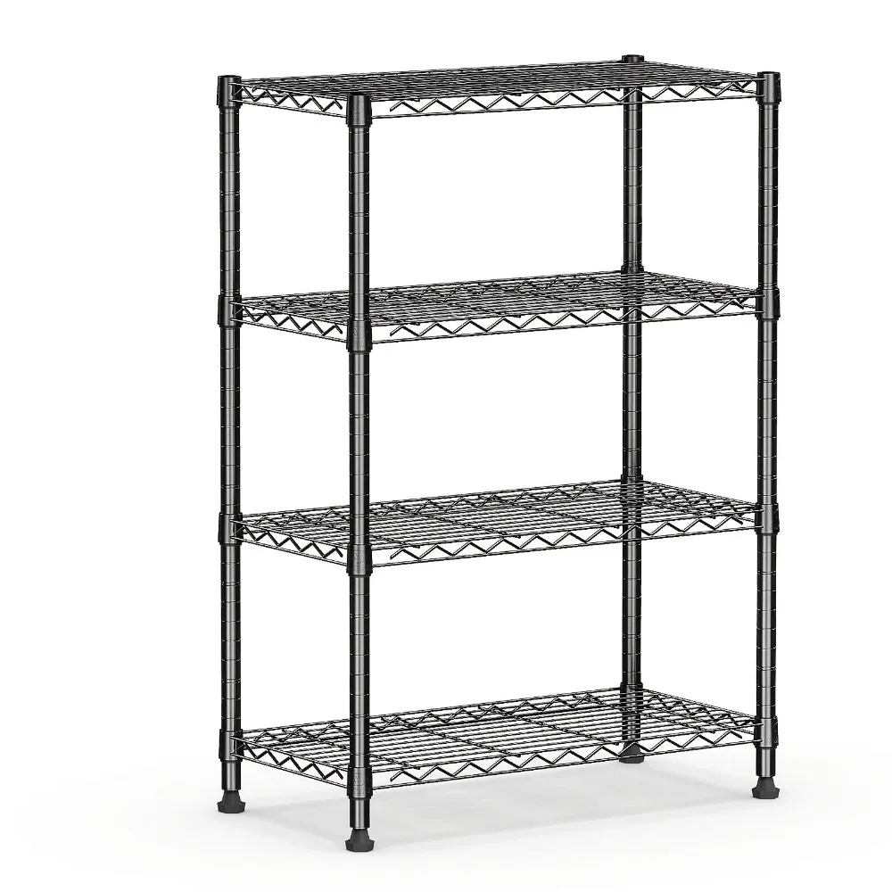 Storage Shelving Steel Heavy Duty 4-Tier Utility Shelving Unit Steel Organizer Wire Rack for laundry room, Bathroom, Kitchen