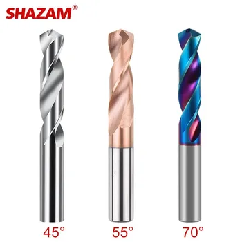 SHAZAM Nano/55/70 2F Tungsten çelik karbür matkap uçları 1.0-20.0mm büküm matkap ucu Nano kaplama için sert alaşım paslanmaz araçları