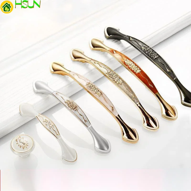 

Европейская ручка шкафа AMBER GOLD, дверная ручка шкафа для обуви, антикварная ручка из цинкового сплава