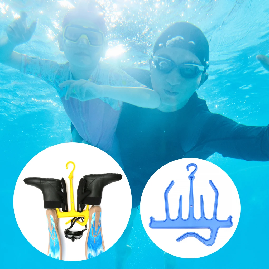 الغوص شماعات البلاستيك بذلة دريسويت الأحذية التنفس أنبوب زعانف تجفيف الجافة استنزاف الشماعات السفر الرياضات المائية الأزرق #3