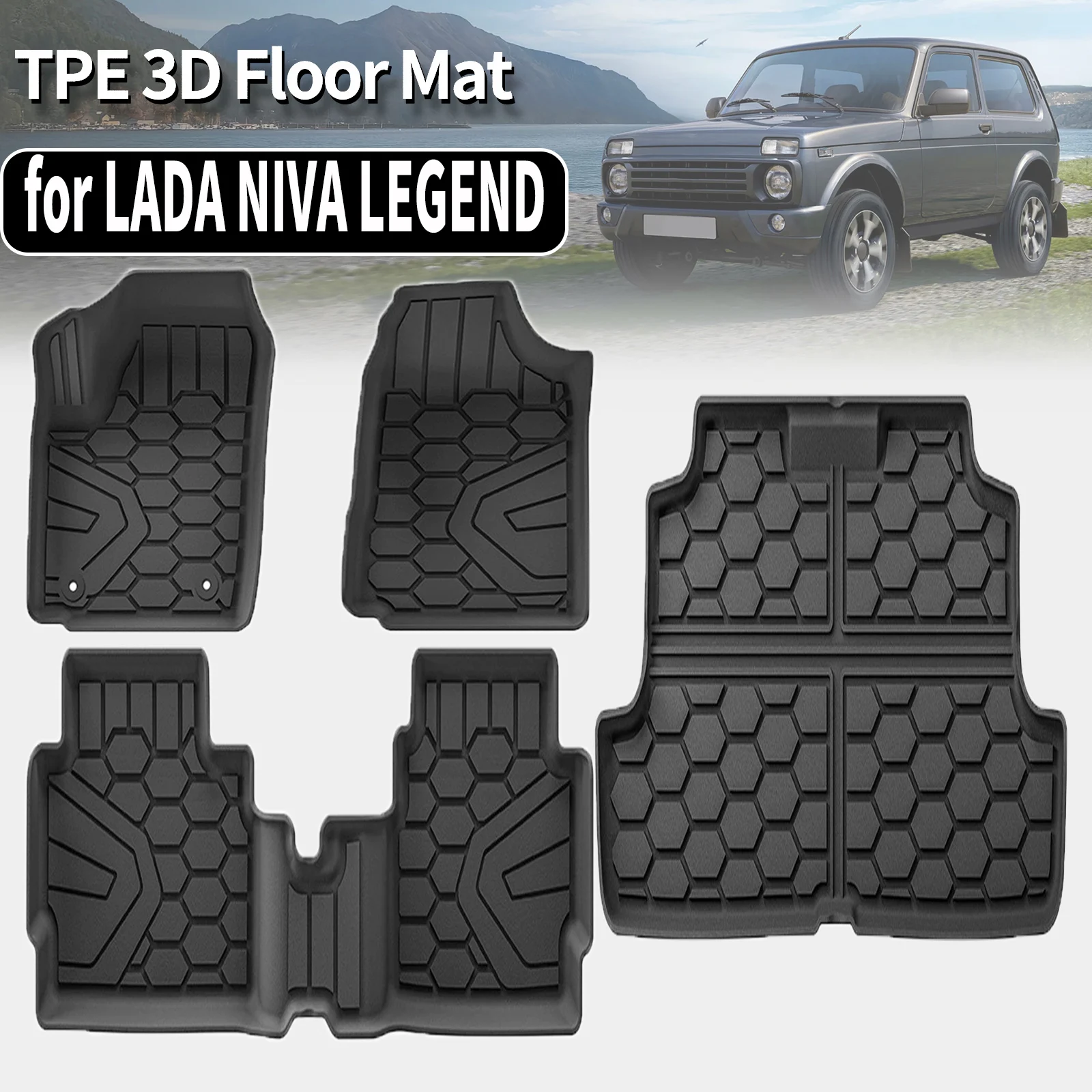 for LADA NIVA LEGEND Eco-Friendly TPE Floor Mat & Trunk Pad Non-Slip Dustproof Car Interior Accessories