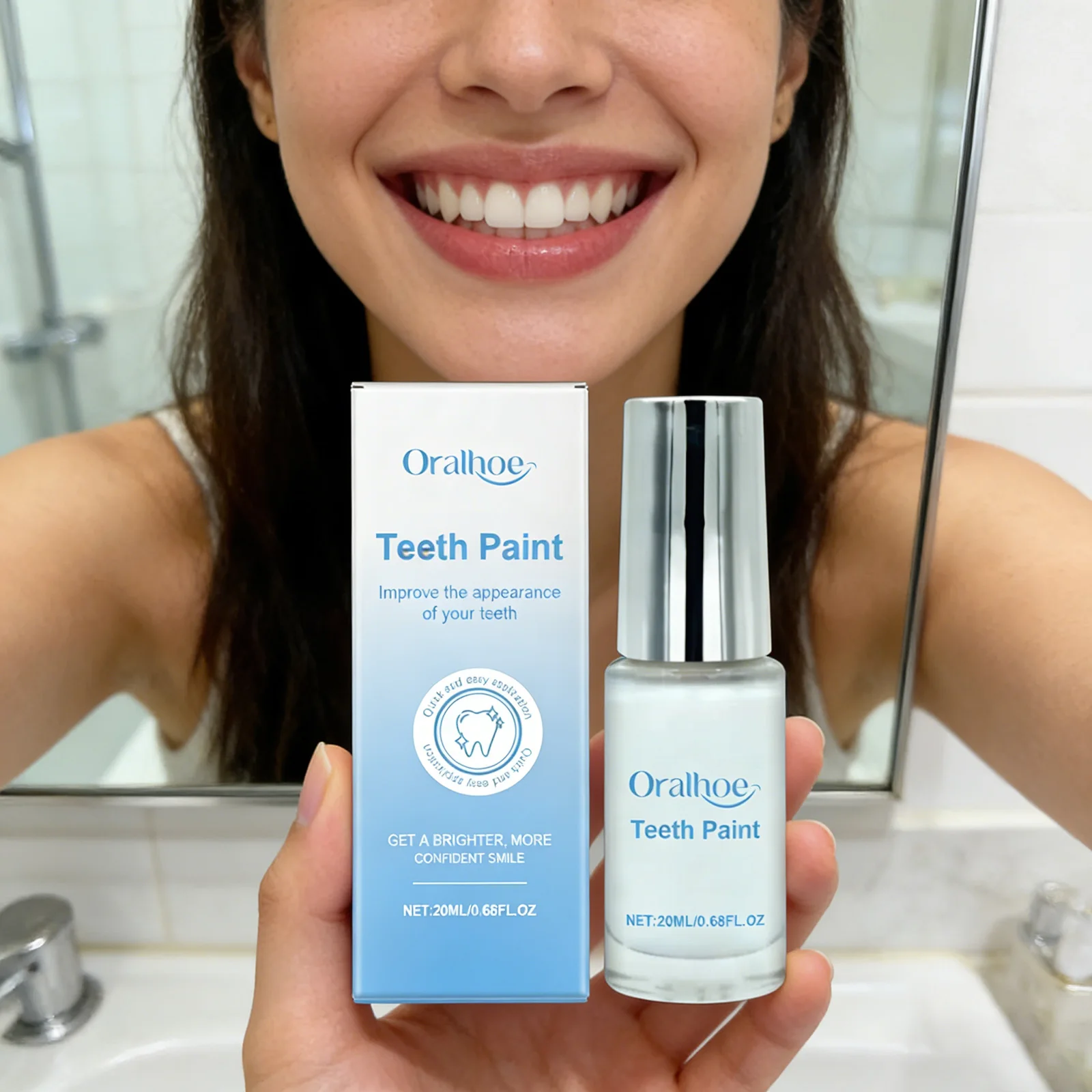 20ml Teeth Whitening Paint - Instant Stain & Pigment Remover Enamel Safe Tooth Polish for Natural White Gentle Care Fresh Breath