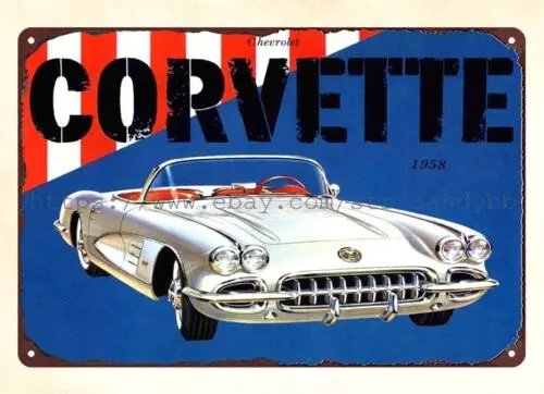 1958 auto car speed shop decor metal tin sign metal wall art brewery pub