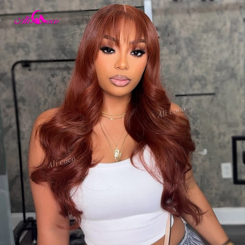 

Красно-коричневый парик из натуральных волос с прозрачной кружевной основой 13x4, плотность 180%, волнистый, с эффектом Body Wave, парик с кружевной основой 13x6, предварительно проработанный, для женщин