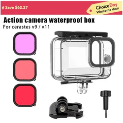 cerastes v9/v11 action camera waterproof housing 60M waterproof housing detachable waterproof box diving filter