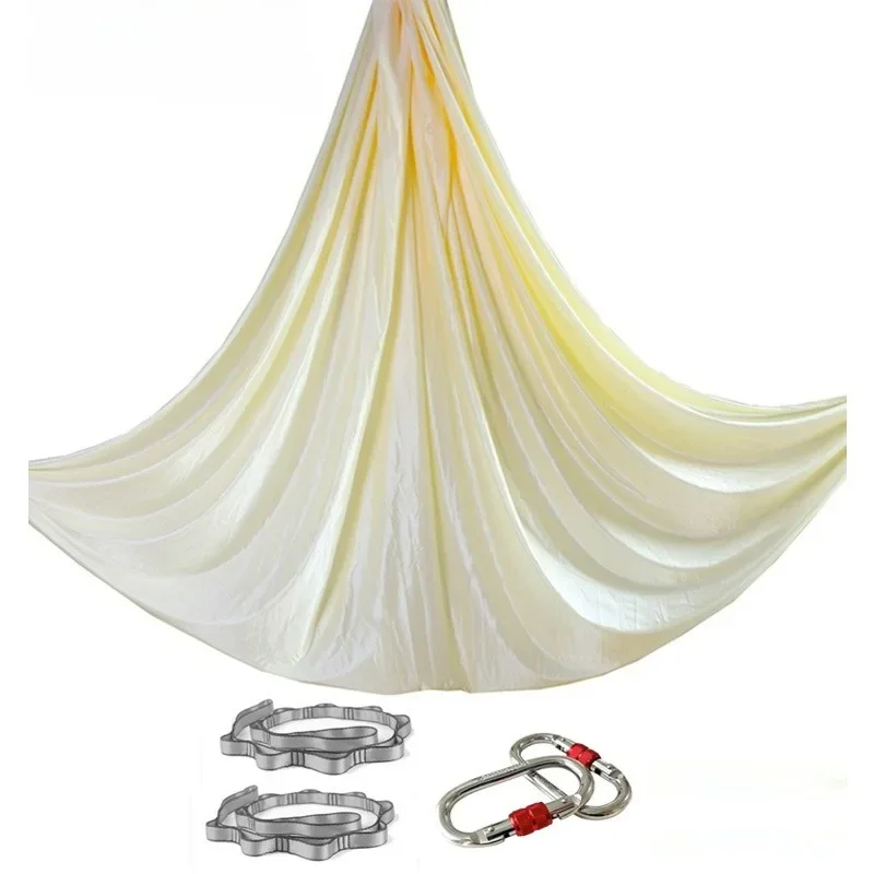 Yoga Studios and Home Use Universal 5-metre Plain-Coloured Aerial Yoga Hammock Set 2 x Ropes + 2 x Clips