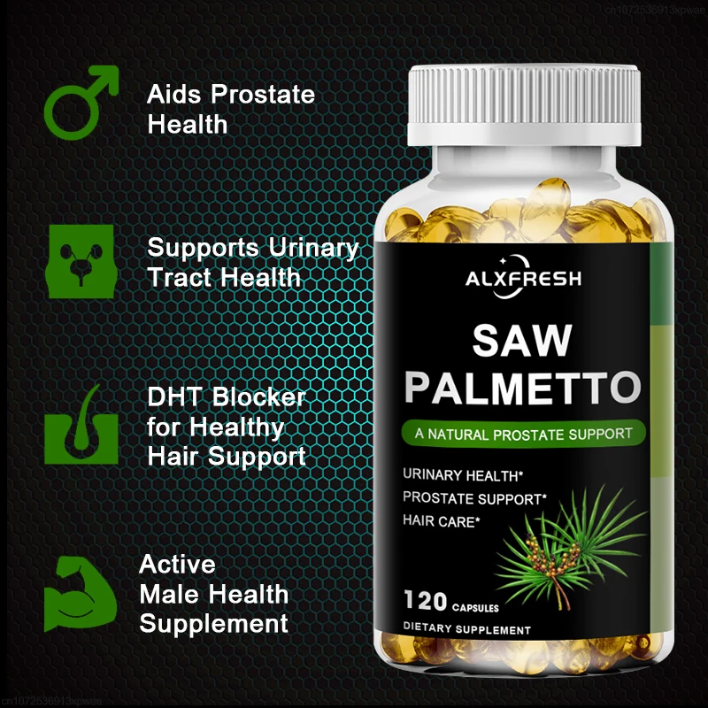 Alxfresh Prostate Health Supplement, Natural Saw Palmetto Extract, Supports Prostate and Hair Growth Capsules for Men and Women