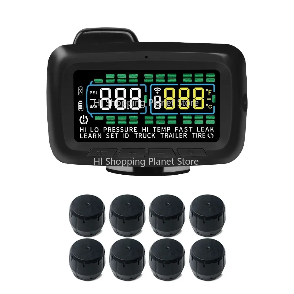 

199psi Tpms with External Sensors up to 40 Truck Wheels RV Trailer Bus Tire Pressure Monitoring System