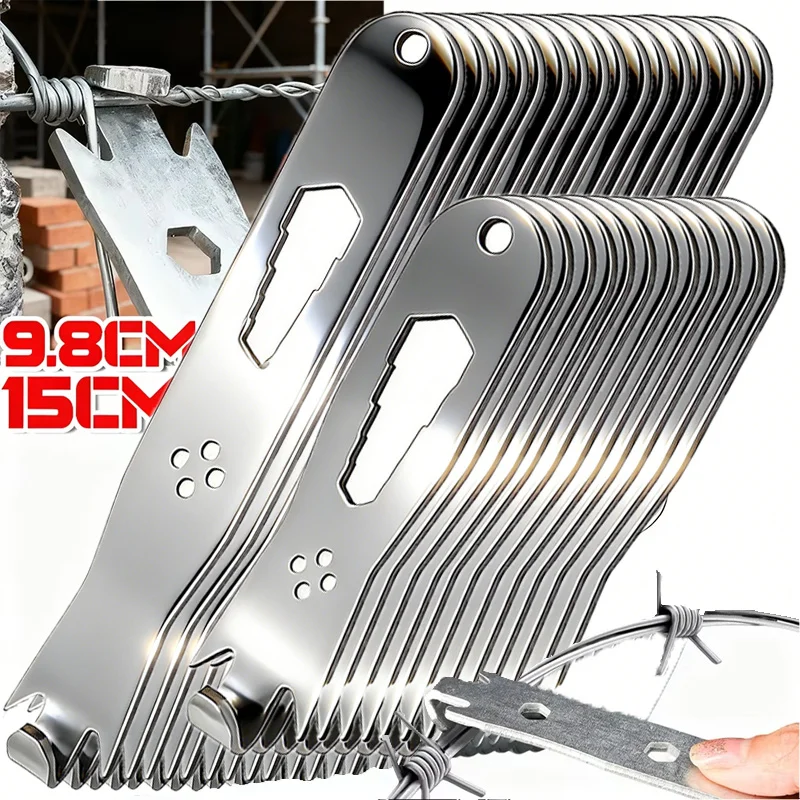 3in1Multi-Functional Wire Twisting Tool for T Post Clips &Fencing Wire,Steel Wire Twister Strainer with Hook & 3 Hexagonal Holes