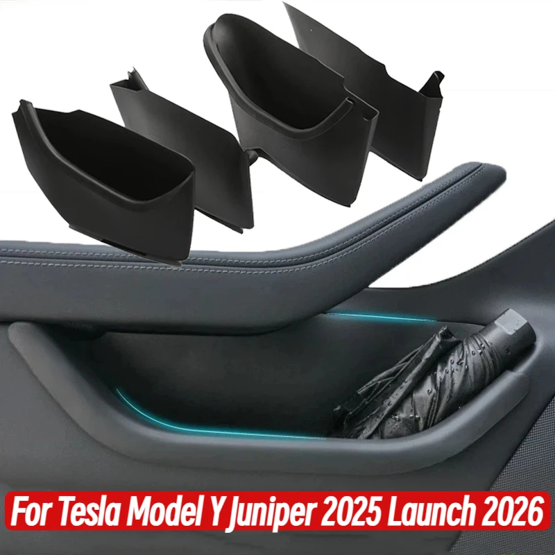 

For Tesla Model Y Juniper 2025 Launch 2026 Door Side Storage Box TPE Front Rear All-Inclusive Organizer Modification Accessories